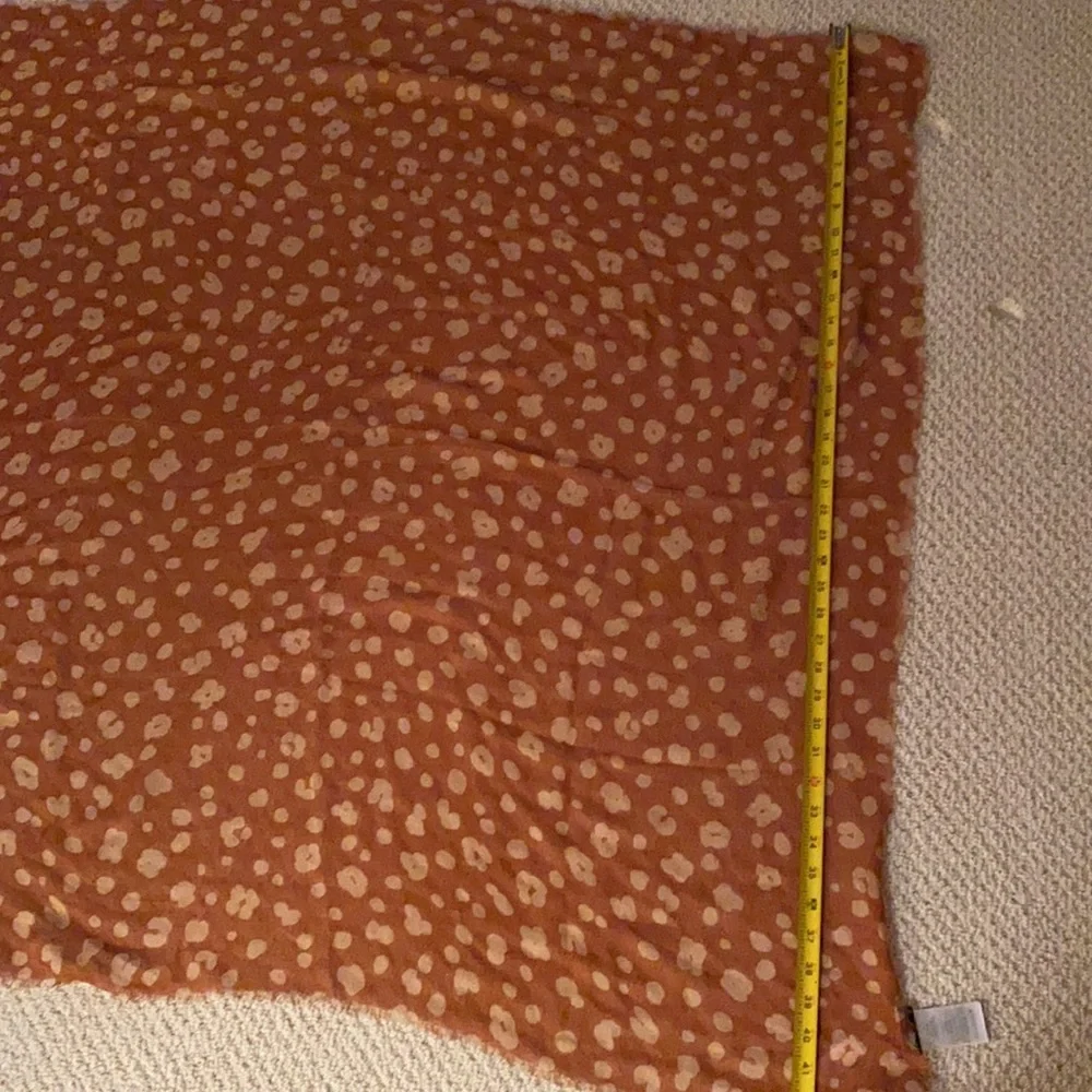 Madewell Leopard Print Scarf Wrap Shawl 100% Modal Rust Tan 42” Square NWT Boho